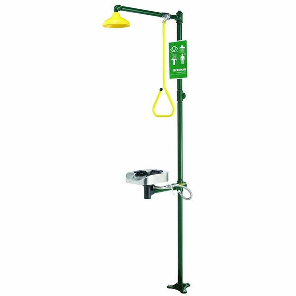 Speakman Optimus SE-1250 Eye And Face Wash SS Bowl Combination Emergency Shower System with Scald Protection SE-1250-SPV - main